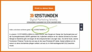 Beispiel: Anrede in Email personalisieren