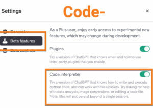 Code-Interpreter bei ChatGPT in den Einstellungen aktivieren